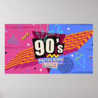 90s and 80s poster. We Love The 90's. Retro style 