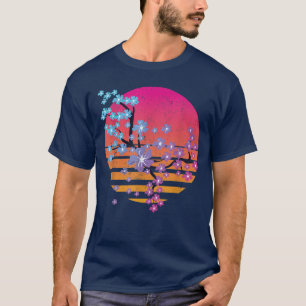 90s Art Pretty Flower Japan Sakura Vaporwave Cherr T-Shirt