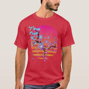 90s Art Pretty Flower Japan Sakura Vaporwave Cherr T-Shirt