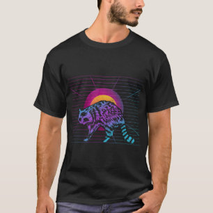 90s Art Synthwave Racoon Lover Trash Panda Animal T-Shirt