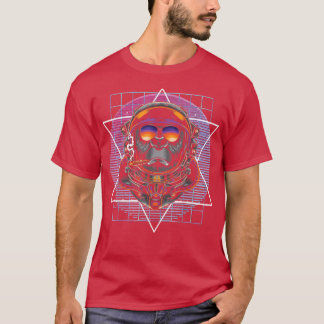 90s Art Synthwave Vaporwave Aesthetics Monkey Astr T-Shirt