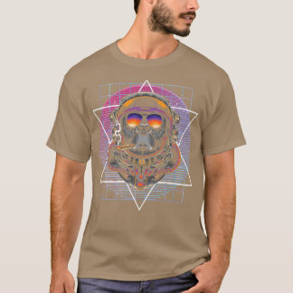 90s Art Synthwave Vaporwave Aesthetics Monkey Astr T-Shirt