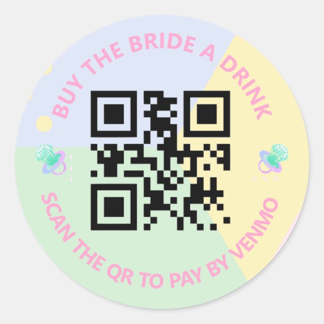 90's Bachelorette QR/Venmo Stickers (Front)