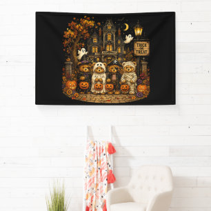 90s Bears Halloween Trick or Treat Vintage Banner
