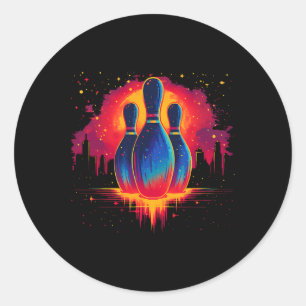 90s Bowling Pins  Classic Round Sticker