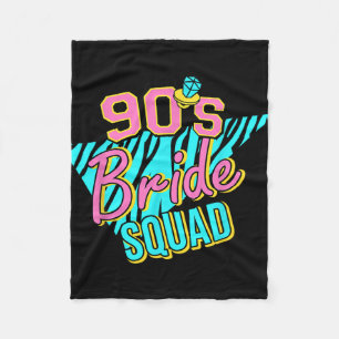 90s Bride Squad Bridesmaid Retro Matching Bachelor Fleece Blanket