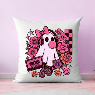90s Bubblegum Aesthetic Retro Ghost Girl Halloween Cushion