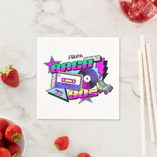 90s cassette bachelorette party napkin