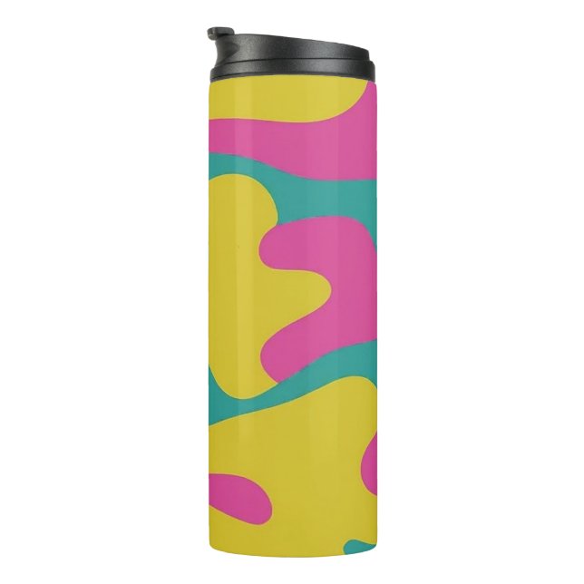 90s Chic Pink & Teal Camo Thermal Tumbler (Rotated Right)