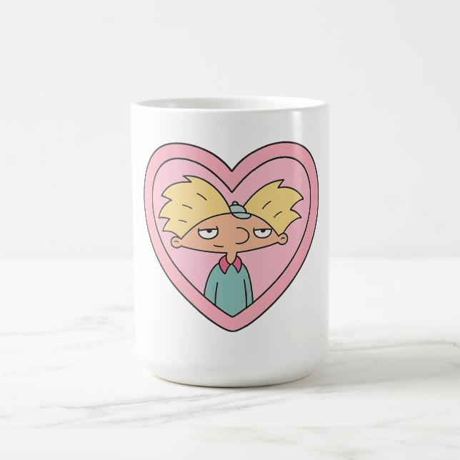 90s Crush Heart Locket — Cute Retro Boy Sticker Magic Mug (Center)