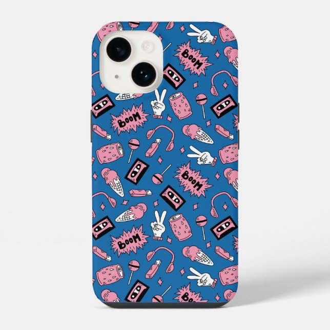 90s Doodle Pattern iPhone Case (Back)