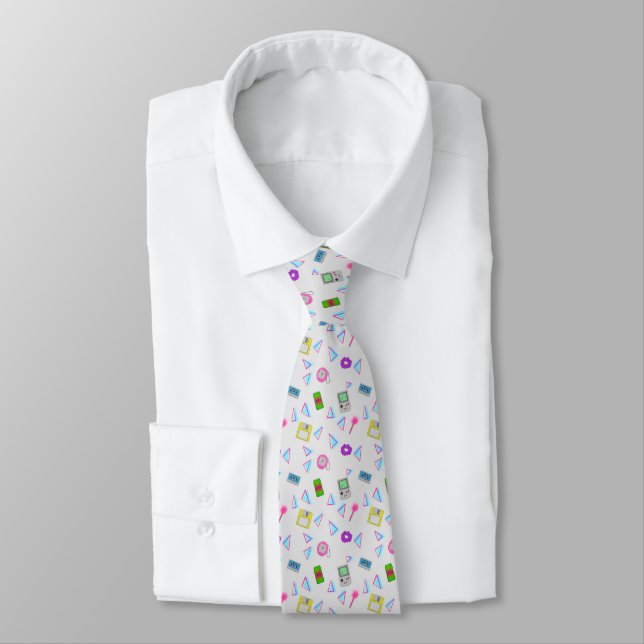 90s Doodle Pattern Neck Tie (Tied)