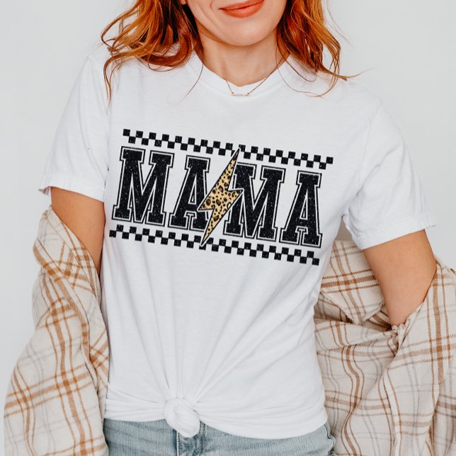 90s Fall Retro Mama Chequered Mum T-Shirt (Creator Uploaded)