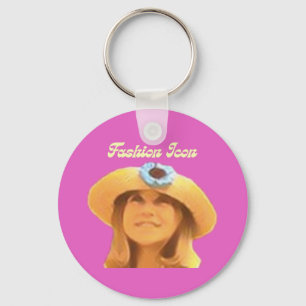 90's Flower Hat Fashion Icon Key Ring