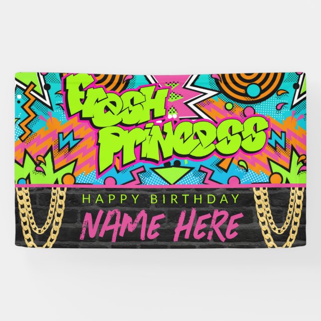 90s Fresh Princess Birthday Invitation Banner (Horizontal)