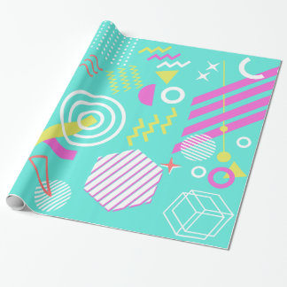 90s geometric pattern wrapping paper
