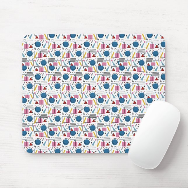 90s Geometric shapes Mouse Pad (With Mouse)