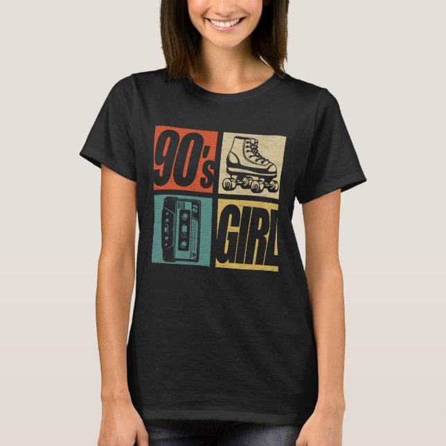 90s Girl 1990s Fashion 90 Theme Party Nineties  T-Shirt (Front)