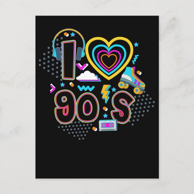 90s Girl Music Party Roller Skating Disco 1990s Postcard (Front)