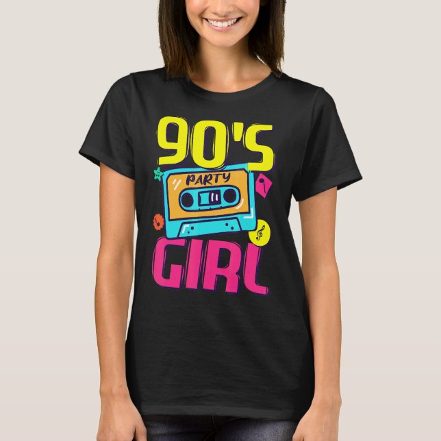 90's Girls Outfit 90s Party Girl Costume 1990's Fa T-Shirt (Front)