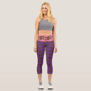 90s Goth Rockabilly Skull and Crossbones Punk Joll Capri Leggings