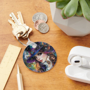 90s Gothic Steampunk Alice Button Key Ring