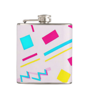 90's Hand Drawn Doodle Hip Flask