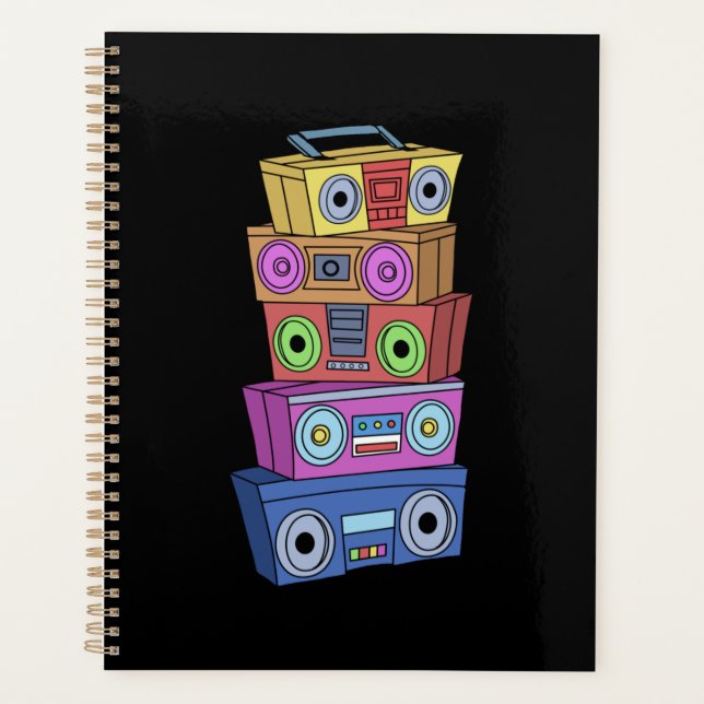 90s Hip Hop Gifts Ghettoblaster Classic Hip Hop Planner (Front)