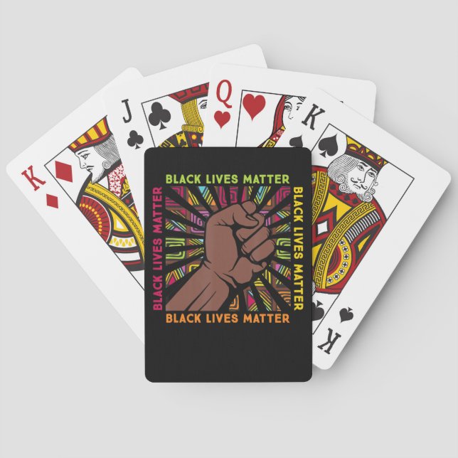 90s Hip Hop Music Black Pride Fist Melanin Playing Cards (Back)