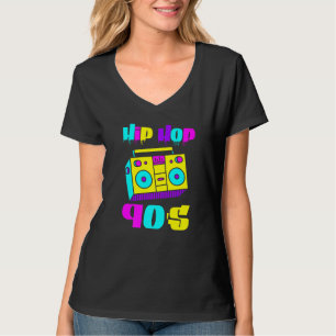 90's Hip Hop Music Retro Boombox Vintage Colourful T-Shirt