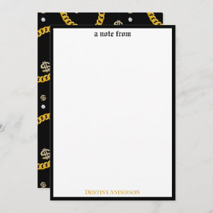  90's Hip Hop Rap Music Gold Cuban Link Chain Card