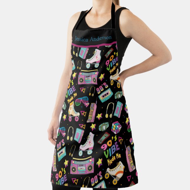 90's Hip Hop Vibes Retro Made Me Pattern Apron (Insitu)
