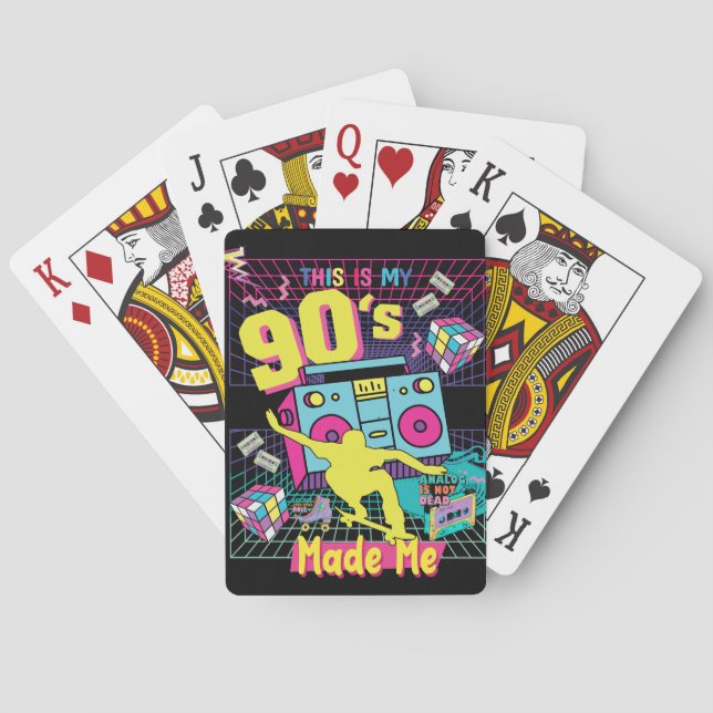 90's Hip Hop Vibes Retro Made Me Playing Cards (Back)