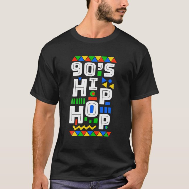 90'S Hip Hop Vibes Retro Pattern T-Shirt (Front)