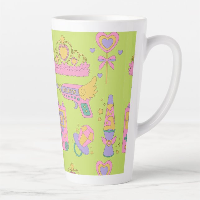 90s icons patterns  latte mug (Right)