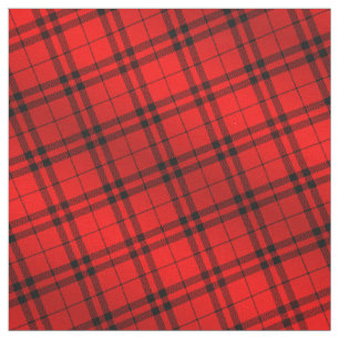 90s Inspired Plaid Pattern Grunge Red Black Ombre Fabric
