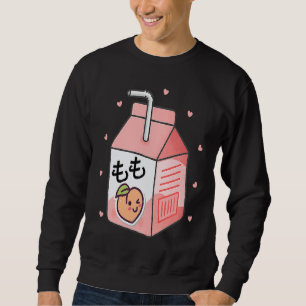 90s Japanese Otaku Aesthetic Peach Juice Box Cute Sweatshirt