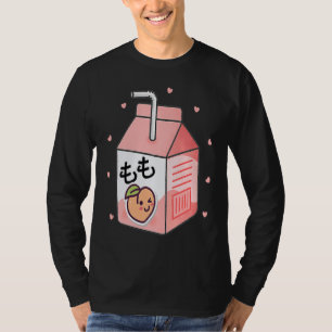 90s Japanese Otaku Aesthetic Peach Juice Box Cute T-Shirt