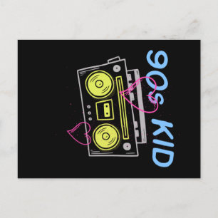 90's Kid Retro Aesthetic Cassette Player Postcard