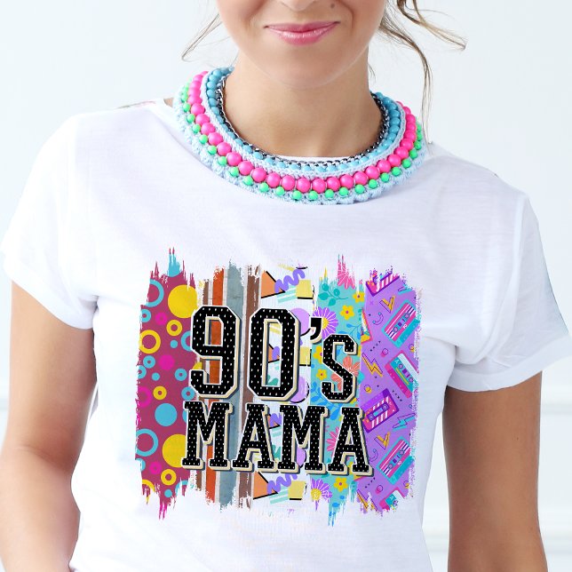 90's Mama Hippie Retro Groovy Colourful Bright T-Shirt (90's Mama Hippie Retro Groovy Colorful Bright T-Shirt)