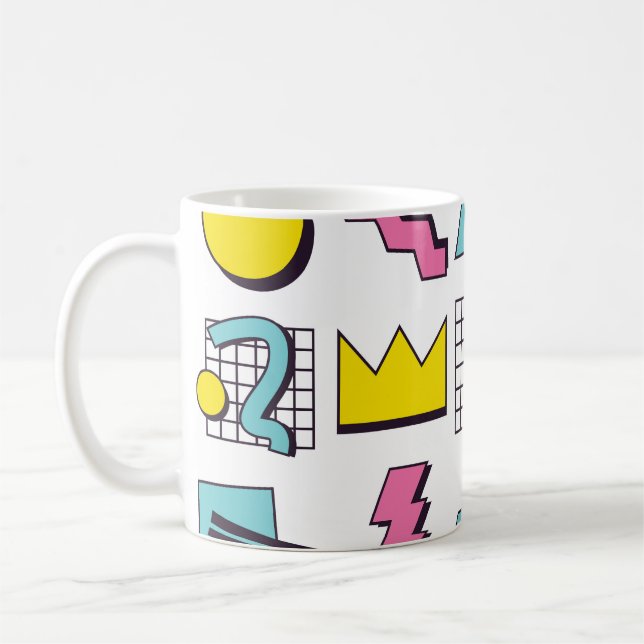 90's Memphis: Pop Design Elements. Coffee Mug (Left)