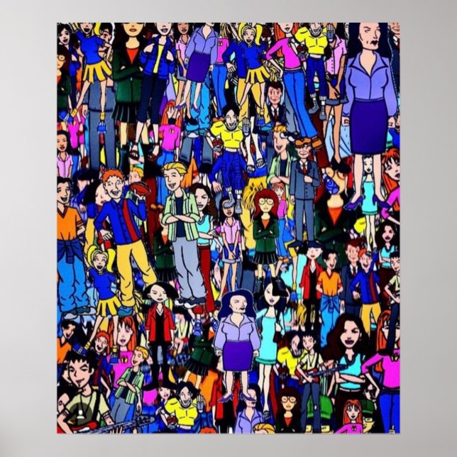 90s MTV Daria characters collage Poster (Front)