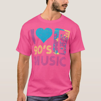 90s Music I love 90s Music Music Audio Cassette gi T-Shirt