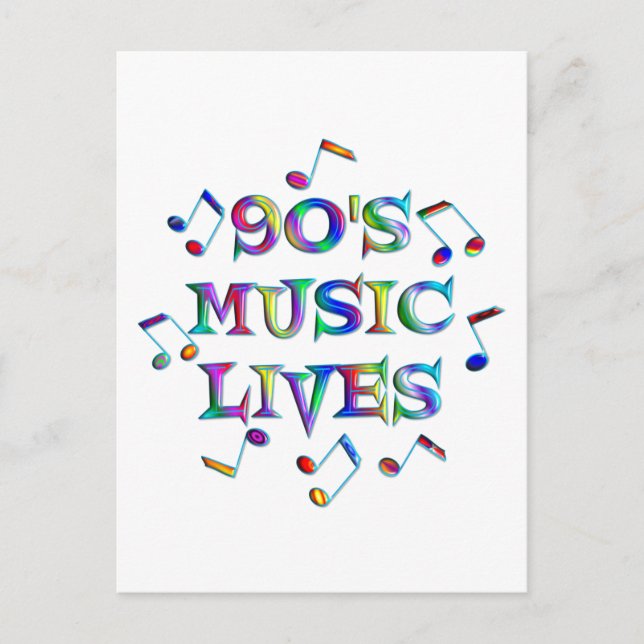 90s Music Lives Postcard (Front)