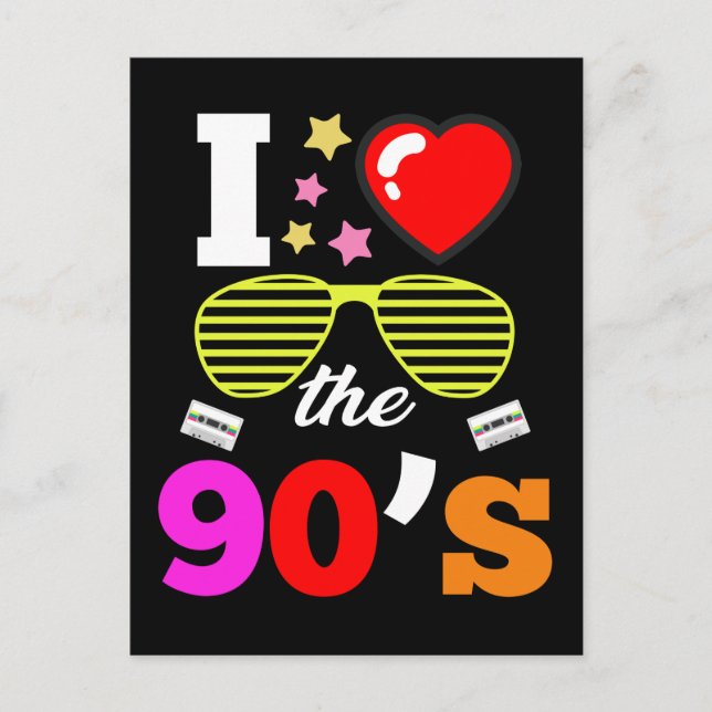 90s Music Love Party Cassette Disco 1990s Postcard (Front)