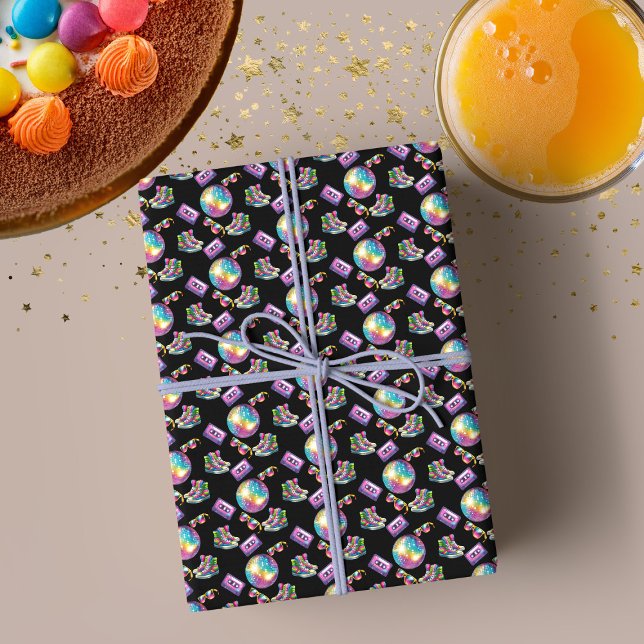 90s Neon Disco Birthday Wrapping Paper (Creator Uploaded)