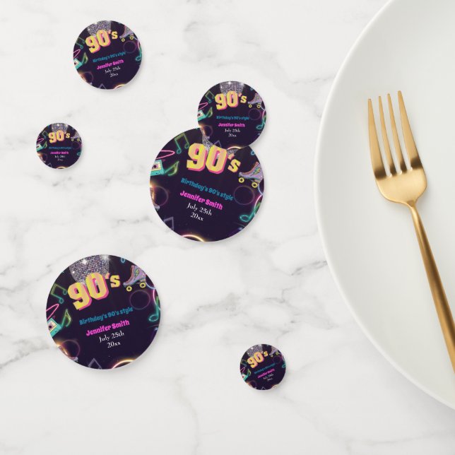90's Neon Disco Vibes Retro Stytle Confetti (Group)