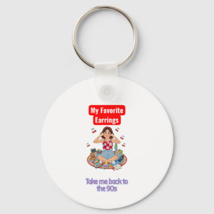 90s Nostalgia girl  Key Ring