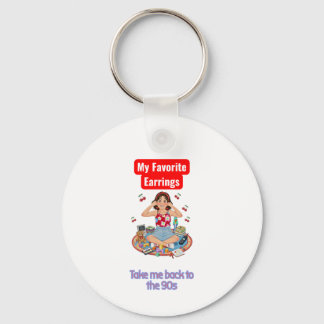 90s Nostalgia girl Key Ring