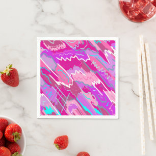 90s Nostalgia Pop Art in Magenta  Napkin